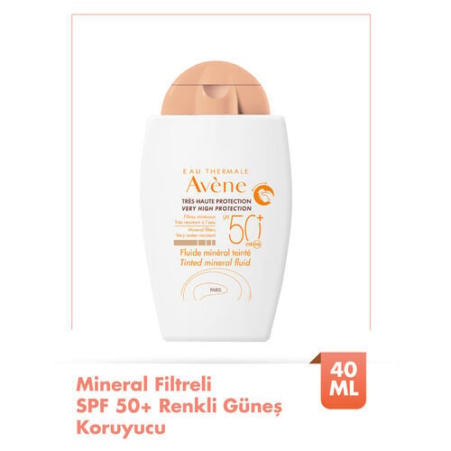 Avene Mineral Fluid SPF 50+ Hassas Ciltler için Ultra Hafif Renkli Güneş Kremi 40 ml