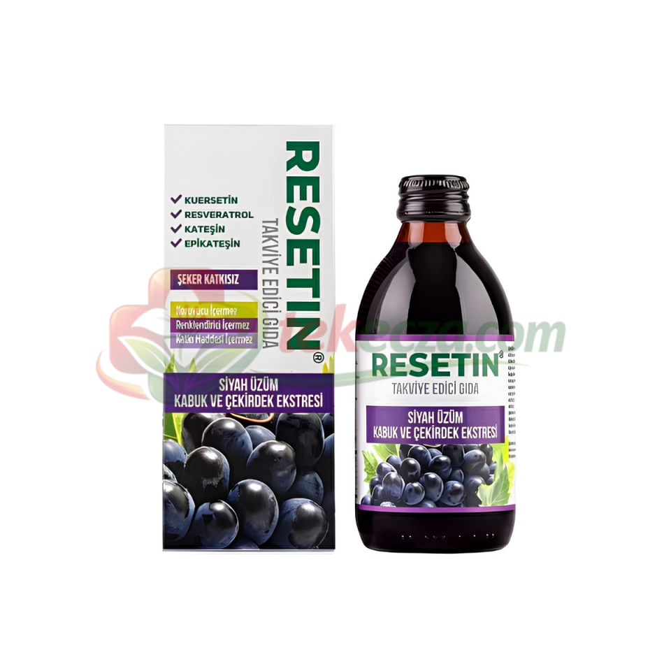 Resetin Siyah Üzüm Kabuk ve Çekirdek Ekstraktı Takviye Edici Gıda 250 ml