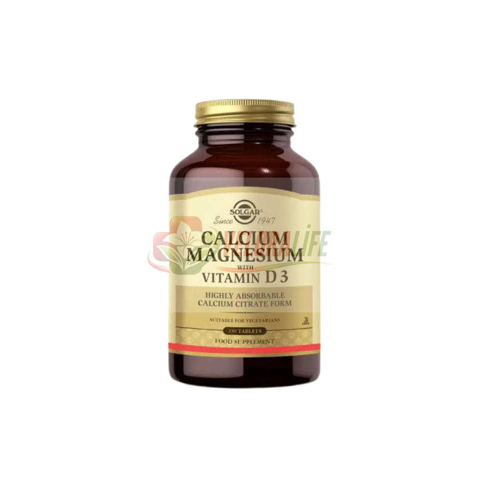 Solgar Kalsiyum Magnezyum D3 Vitamini 150 Tablet