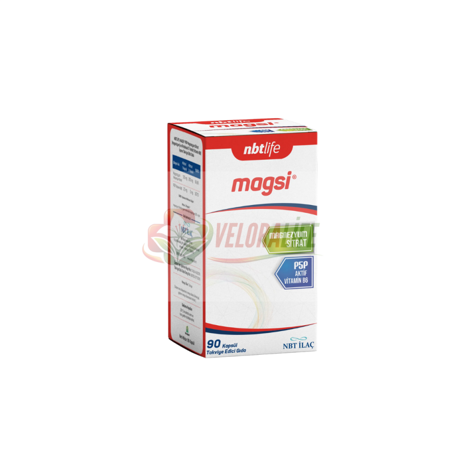 Nbtlife Magsi P5P Magnezyum Sitrat ve B6 Vitamini 90 Kapsül