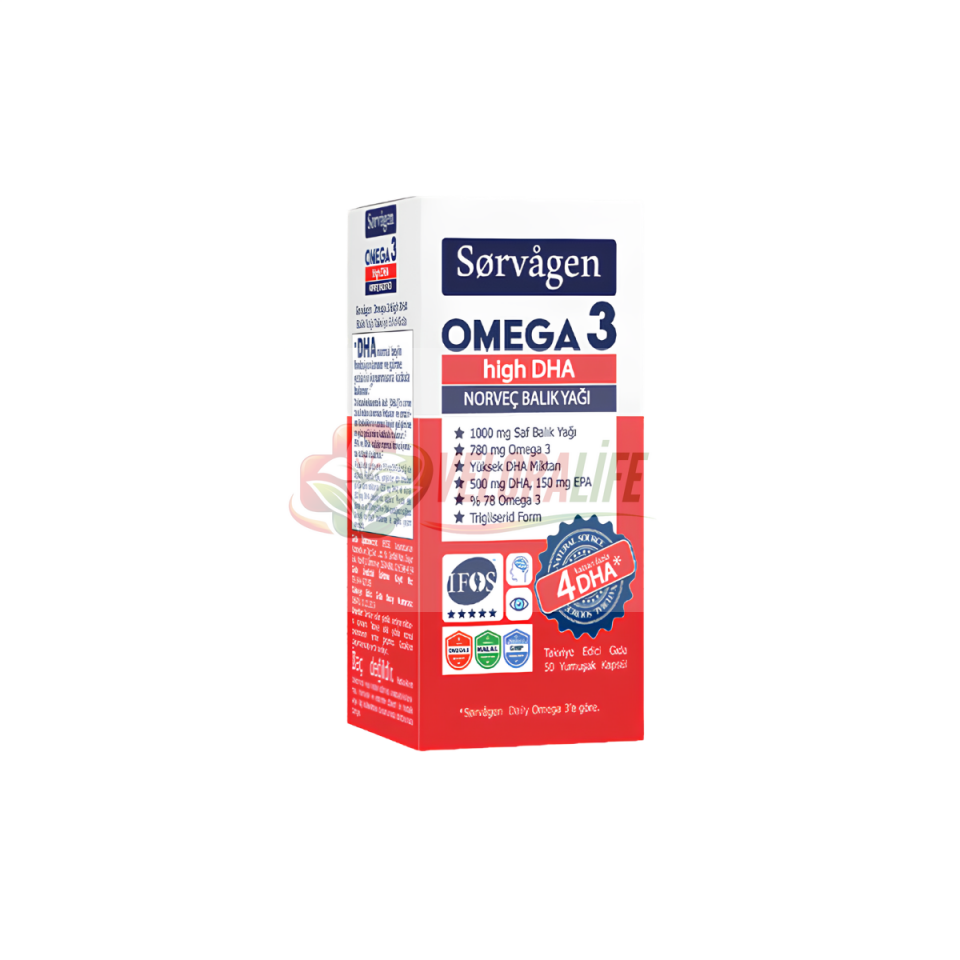 Sorvagen Omega 3 High DHA Balık Yağı 50 Kapsül