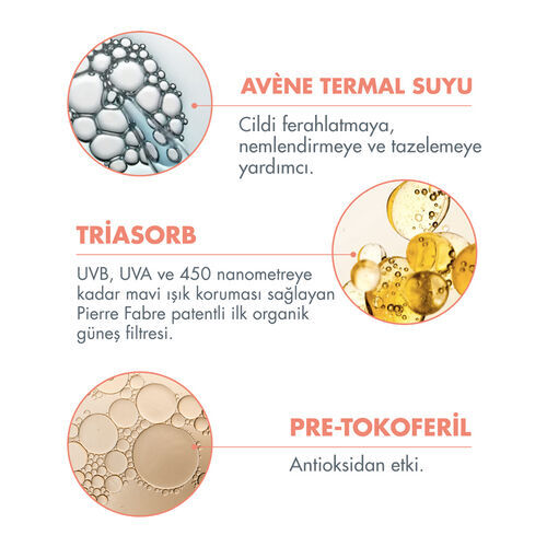 Avene Cream SPF 50+ Kuru Ciltler için Renkli Güneş Kremi 50 ml