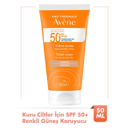 Avene Cream SPF 50+ Kuru Ciltler için Renkli Güneş Kremi 50 ml