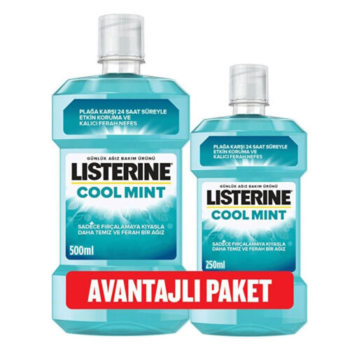 Listerine Cool Mint Nane Aromalı 500 ml + 250 ml - Avantajlı Paket
